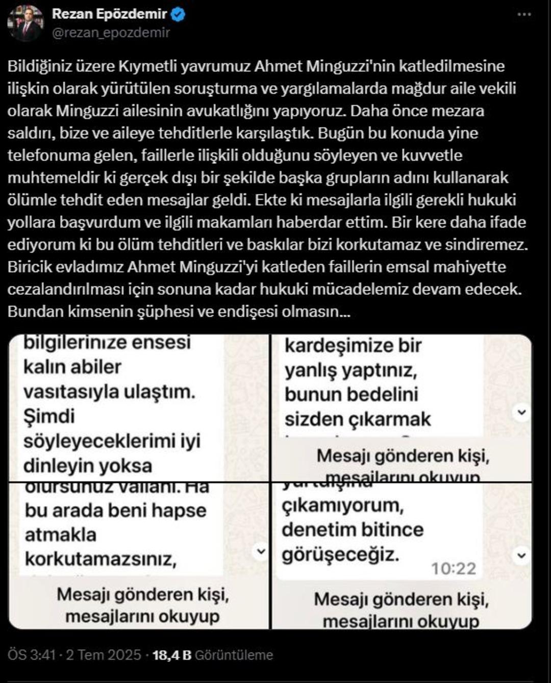 Tehditler Mingrezzi ailesinin avukatına oluyor! Kan -Freezing İfadeleri: 